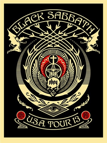 Black Sabbath Crescent (Red / Black) by Shepard Fairey