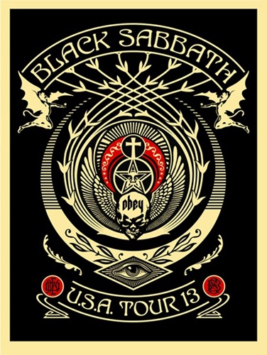 Black Sabbath Crescent (Red / Black) by Shepard Fairey