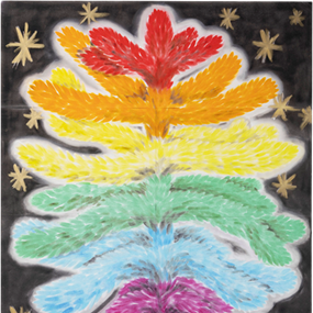 Portrait Of A Rainbow Monkey Puzzle With Stars (First Edition) by Andrew Sim