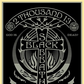 Black Sabbath Cross (Silver / Black) by Shepard Fairey