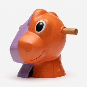 Split Rocker (Wood) (Pink / Orange) by Jeff Koons