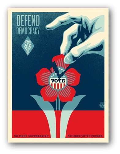 Defend Democracy  by Shepard Fairey