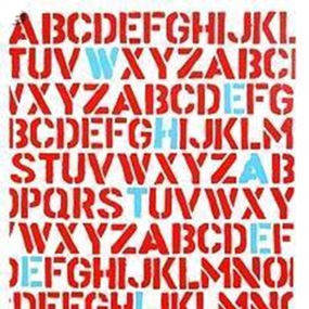 We Hate Eine (Red With Light Blue) by Ben Eine