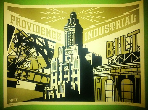 Providence Industrial (Gold) by Shepard Fairey