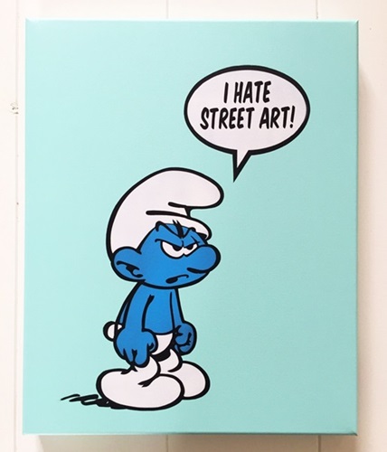 I Hate Street Art (Aqua Canvas) by Fake