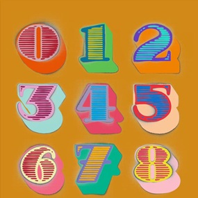 Shutterfont Numbers (Gold) by Ben Eine