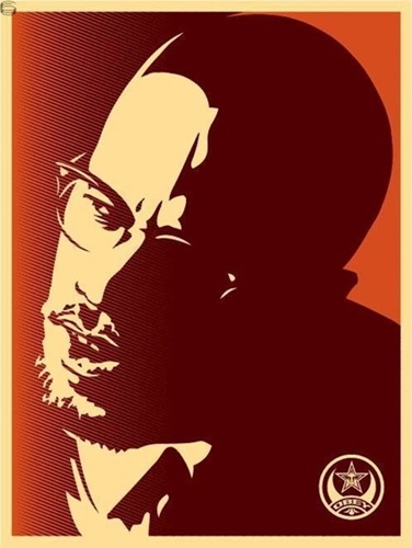 Malcolm X (Orange) by Shepard Fairey