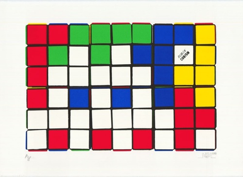 6 Cubes (Blue & Yellow) by Space Invader