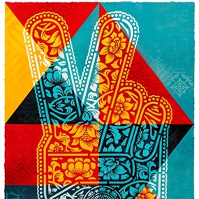 Peace Fingers VSE (Geometric) by Shepard Fairey | Ernesto Yerena