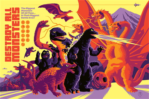 Destroy All Monsters (Variant) by Tom Whalen