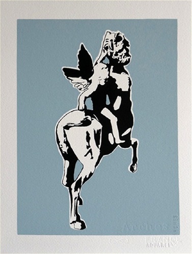 The Centaur (Sagittarius) (Blue) by Blek Le Rat