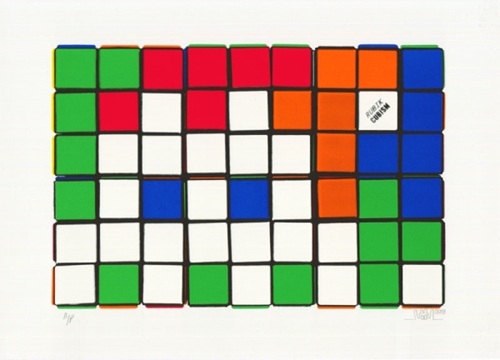 6 Cubes (Orange & Blue) by Space Invader