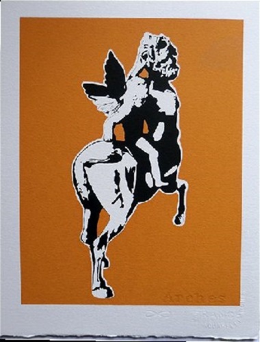 The Centaur (Sagittarius) (Orange) by Blek Le Rat