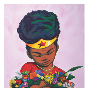 Girl With Flowers (First Edition) by Hebru Brantley