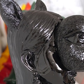 Deer Mask Sculpture (Midnight Black Resin) by Bon