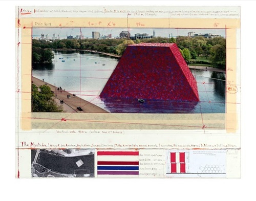 Christo: The Mastaba (Project for London, Hyde Park, Serpentine Lake) 2018  by Christo and Jeanne-Claude