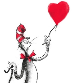The Cat And The Heart (Balloon) by Mr Brainwash
