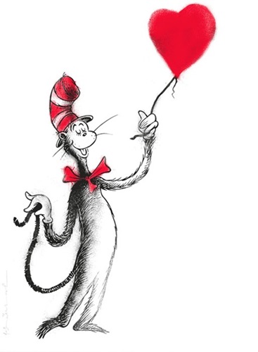 The Cat And The Heart (Balloon)  by Mr Brainwash