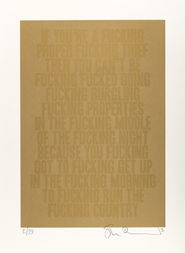 Fucking Thief (Golden Words) by Stanley Donwood