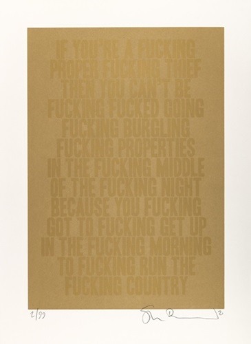 Fucking Thief (Golden Words) by Stanley Donwood