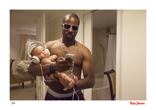 Kanye Cradles Baby North West (American Boys)  by Alison Jackson