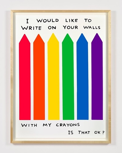 Untitled (I would like to write on your wall with my crayons is that OK?) (First Edition) by David Shrigley