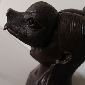 Deer Mask Sculpture (Bronze) by Bon