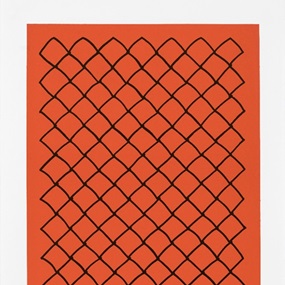 Untitled (Fence, Mirrored) (Fence, Red) by Mona Hatoum