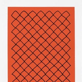 Untitled (Fence, Mirrored) (Fence, Red) by Mona Hatoum