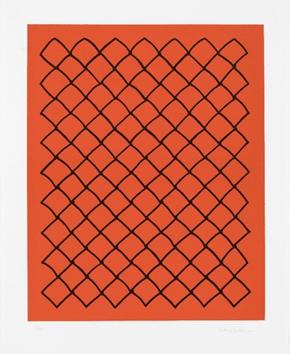 Untitled (Fence, Mirrored) (Fence, Red) by Mona Hatoum