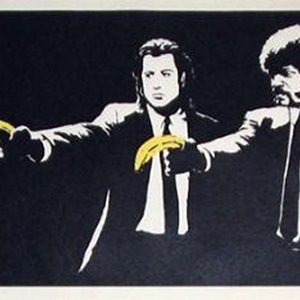 Pulp Fiction (Stretched Artist Proof) by Banksy Editioned artwork