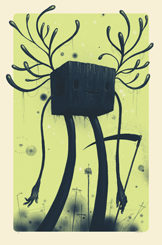 Silhouetted Reaper (Morning Dew - Green) by Jeff Soto