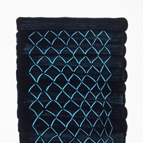 Untitled (Fence, Mirrored) (Fence, Blue) by Mona Hatoum