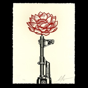 AK-47 Lotus (Letterpress) by Shepard Fairey