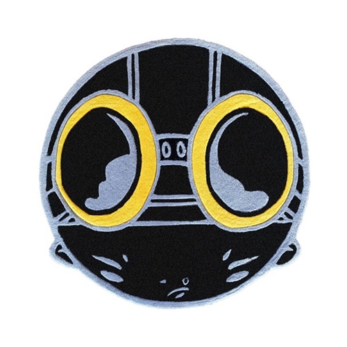 Flyboy Rug (Black & Gold) by Hebru Brantley