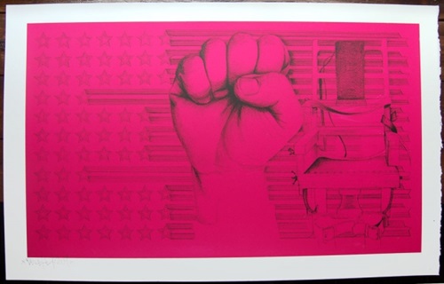 E For Electric Chair (Magenta) by Ben Eine | Dean Zeus Colman