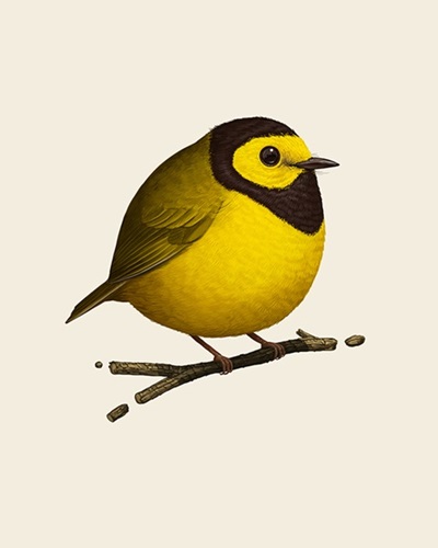 Fat Bird - Hooded Warbler  by Mike Mitchell