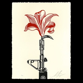 AR-15 Lily (Letterpress) by Shepard Fairey
