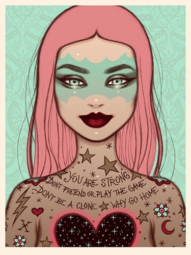 You Are Strong (Pink Hair Variant) by Tara McPherson