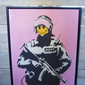 Flying Copper (Pink Artist Proof) by Banksy