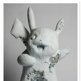 Blue Calcite Crystallized Pikachu Exhibition Poster by Daniel Arsham