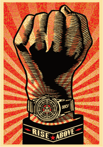 Rise Above Fist (Large Format) by Shepard Fairey