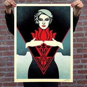 Obey Noir Flower Woman (Blue) by Shepard Fairey