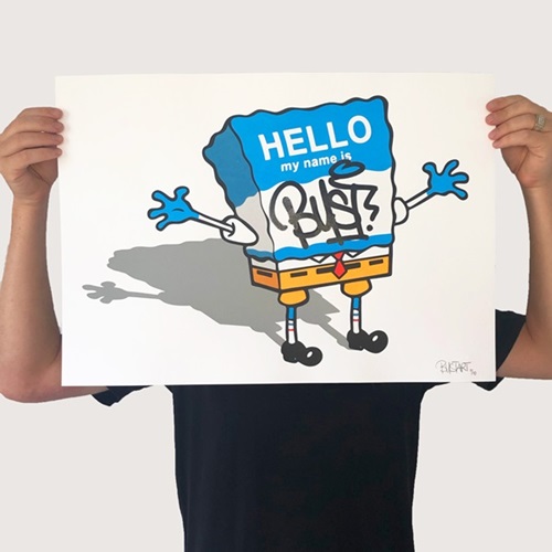 Hello My Name Is BUST (Blue) by Bustart