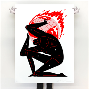 World On Fire (Large Format - White) by Cleon Peterson