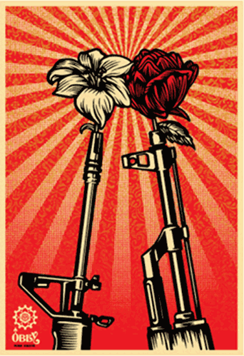 M16 vs AK47 (Large Format) by Shepard Fairey