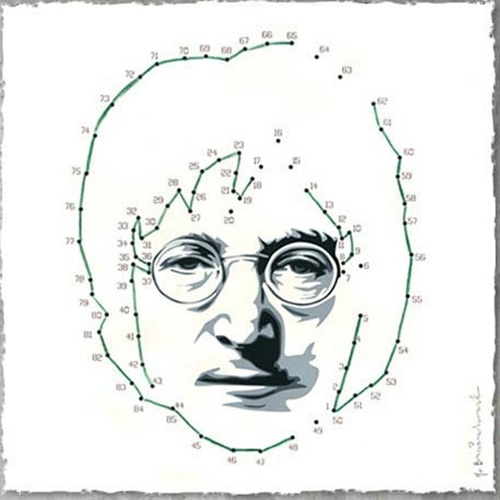 Connecting Lennon (Green) by Mr Brainwash