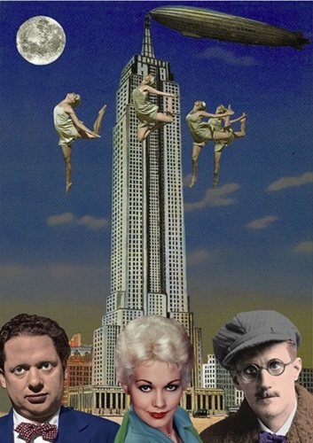Dylan Thomas, Kim Novak and James Joyce in New York  by Peter Blake