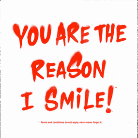 You Are The Reason I Smile (Red) by Mr Brainwash