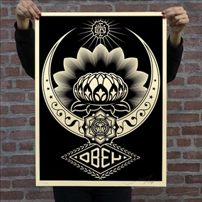 Lotus Ornament (Black) by Shepard Fairey